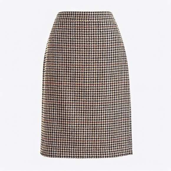 J. Crew Houndstooth Pencil Skirt in Brown and Black - Picture 3 of 7